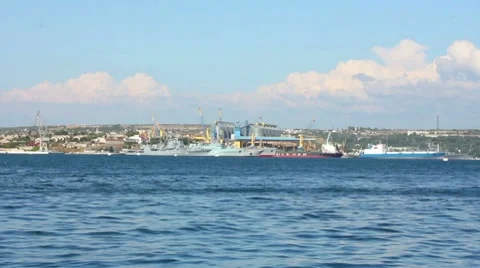 Bay with boats Stock Footage 8525461