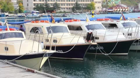 Bay with boats Stock Footage 8850040