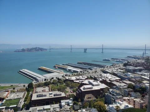 Bay Bridge from Coit Tower Stock Photos