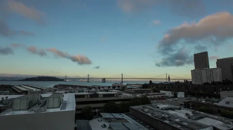 Bay Bridge Dusk To Night Time Lapse Stock Footage 54765733