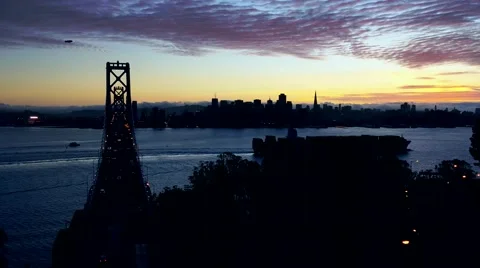 Bay Bridge dusk RT Video stock 47870572