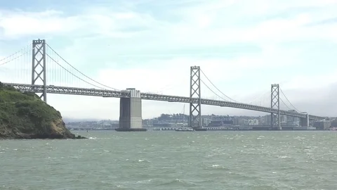 Bay Bridge, large, side Stock Footage 76320769