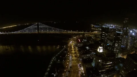 Bay-bridge-night-lights-001036-GOPR0752 Stock Footage 89987115