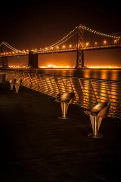 Bay bridge at night Stock Photos