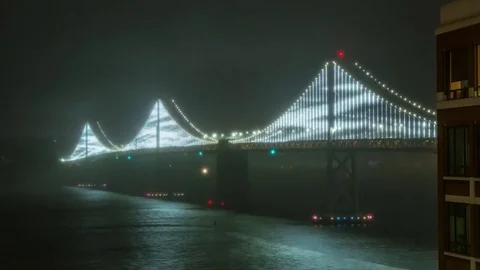 Bay Bridge in San Francisco Stockbeeldmateriaal 75723043