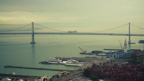 Bay Bridge Scenic Cinematic Stock Footage