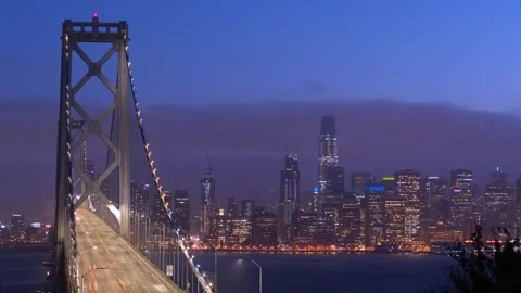Bay Bridge: SF Western Span Day-to-Night Video stock 339268869