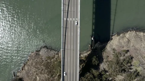 Bay Bridge Top Down Stock Footage 128360442