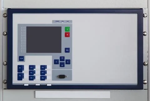 Bay control unit mounted on command panel Stock Photos