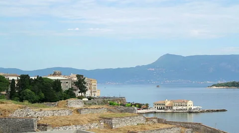 Bay in corfu island Stock Footage 63498264