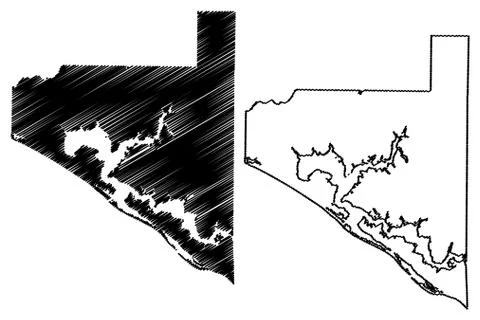 Bay County, Florida (U.S. county, United States of America,USA, U.S., US) map Stock Illustration