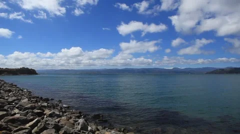 Bay with Cruiseliners Stock Footage 48622976
