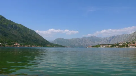 The bay is framed by mountains Stock Footage 90310096