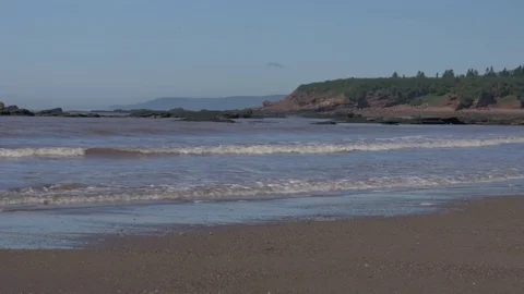 Bay of Fundy Beach Waves. Stock Footage 77009834