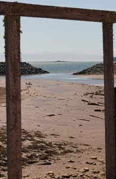 The Bay of Fundy framed. Stock Photos