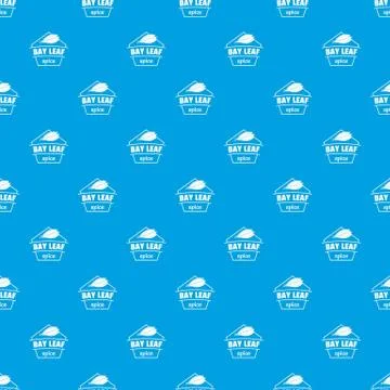 Bay leaf spice pattern vector seamless blue イラスト素材