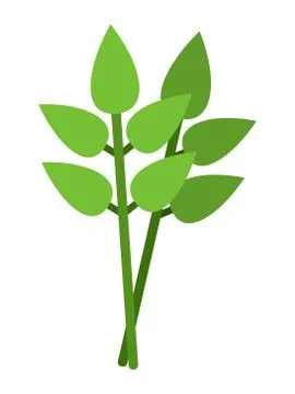 Bay leafs flat icon vector isolated Stock Illustration