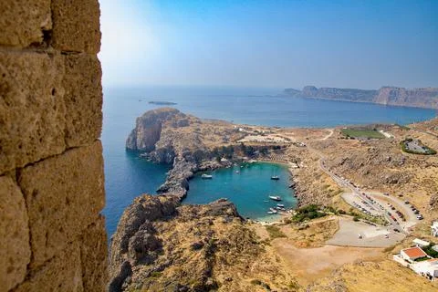 Bay of Lindos 스톡 사진