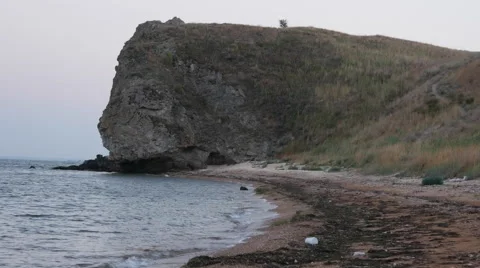 Bay With Mountain Stock Footage 67713316