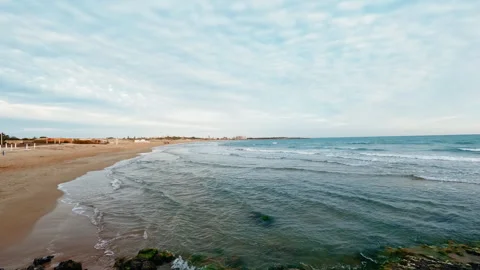 Bay with sandy beach. Timelapse Stock Footage 242416395