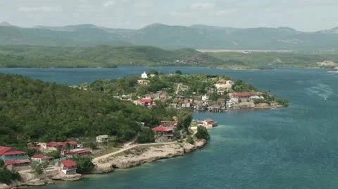 The Bay of Santiago de Cuba Stock Footage