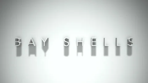 Bay Shells 3D title animation with shadows on a white background Stock Footage 296698607