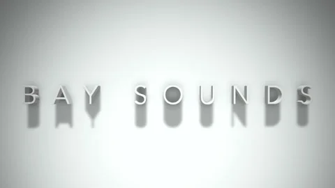 Bay Sounds 3D title animation with shadows on a white background Vídeo Stock 296698552