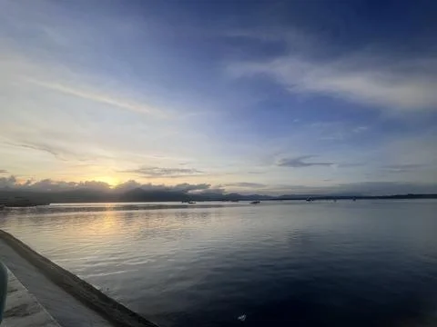 Bay Sunset Sea Clouds Sky Stock Photos
