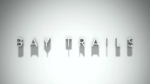 Bay Trails 3D title animation with shadows on a white background Stock Footage 296698688