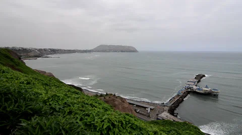 Bay view lima peru winter Stock Footage 39787213