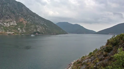 Bay, view from Risan Vídeo Stock 32649040