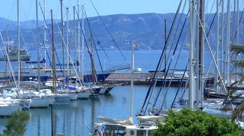 Bay View with yachts (panorama) Video stock 64910107