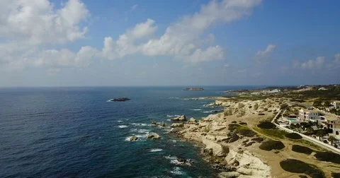 Bay with white rocks. Sea Stock Footage 74284418