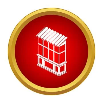 Bay window building extension icon isometric design Illustration