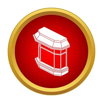 Bay window vector isometric outline icon graphic Illustrazione stock