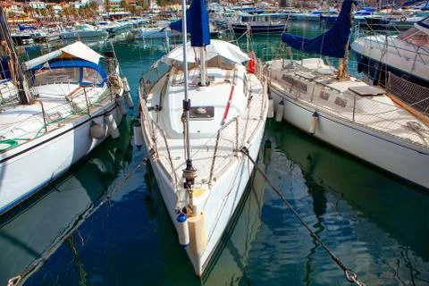 Bay with yachts Stock Photos