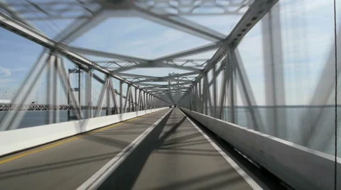 Baybridge drive through slow motion 스톡 동영상 4007243