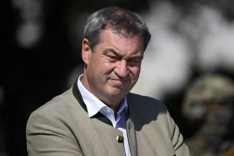  Bayerns Ministerpräsidend Markus Söder (CSU) bei der Vorstellung des neue. Stock Photos