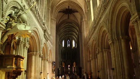 Bayeux Cathedral Interior Timelapse Stock Footage 70308518