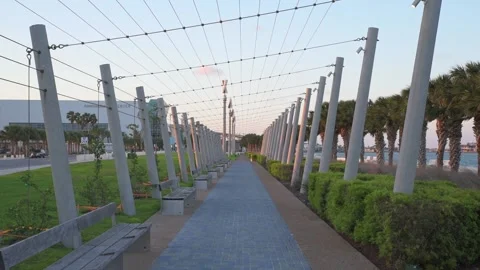 Bayfront Park at sunset Stock Footage 191747057