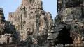 Bayon - ancient Khmer temple in Angkor Thom temple complex in Cambodia HD Footage
