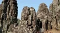 Bayon - ancient Khmer temple in Angkor Thom temple complex in Cambodia HD Footage