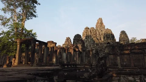 Bayon Temple, Angkor compex, Siem Reap, Cambodia Stock Footage 106248799
