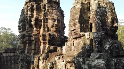 Bayon Temple, Angkor compex, Siem Reap, Cambodia Stock Footage 106252198
