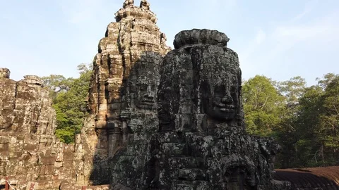 Bayon Temple, Angkor compex, Siem Reap, Cambodia Stock Footage 106252353