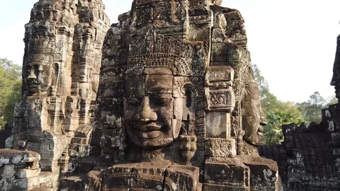 Bayon Temple, Angkor compex, Siem Reap, Cambodia Stock Footage 106252517