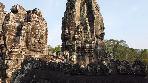 Bayon Temple, Angkor compex, Siem Reap, Cambodia Stock Footage 106252518