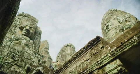 The Bayon Temple at Angkor Thom in Siem Reap, Cambodia. Stock Footage 149031512