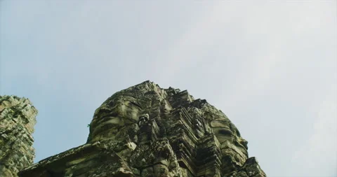 The Bayon Temple at Angkor Thom in Siem Reap, Cambodia. Stock Footage 149033799