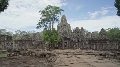 BAYON TEMPLE in Cambodia Stock Footage 221432047